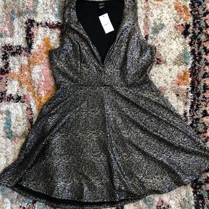 Silver glitter cocktail dress